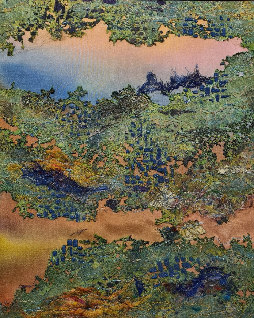 ;utrador op zijde textiel kunst textielkunst Neantske Gerbens Nynke Koning